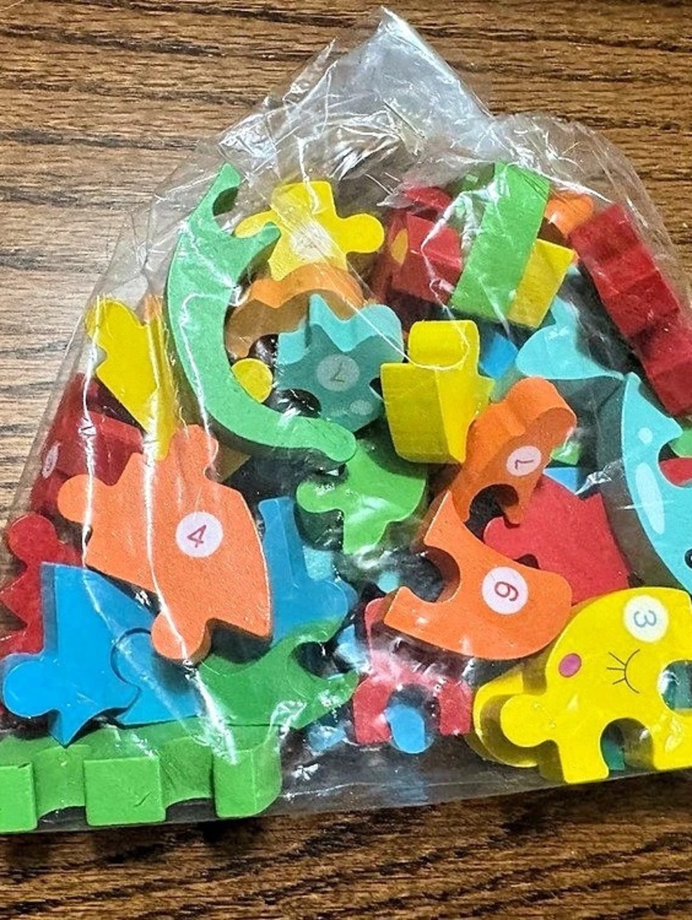 Colorful Wooden Puzzle Pieces